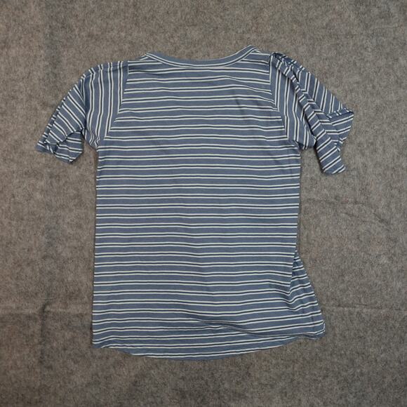 Left of Center Top Womens Extra Small Petite Split Flutter Sleeve V-Neck Striped - Picture 5 of 9